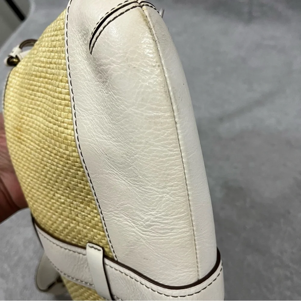 COACH Legacy M05k-105 Natural Straw Leather purse Shoulder bag Brass Read - Picture 10 of 13